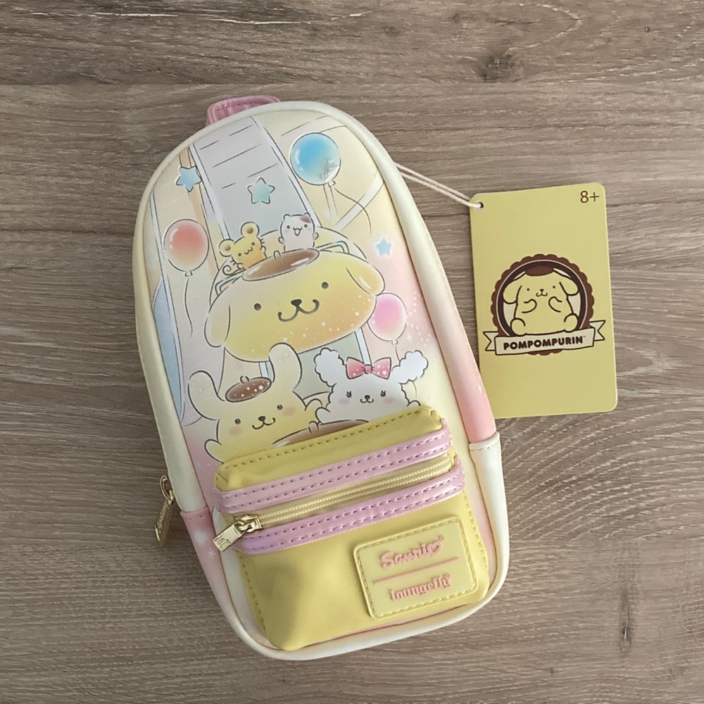 New Loungefly Sanrio Pompompurin carnival Mini Bag purse pencil pouch